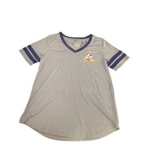 Walt Disney World 50th Anniversary Minnie Mouse V-Neck T-Shirt Grey Women Medium